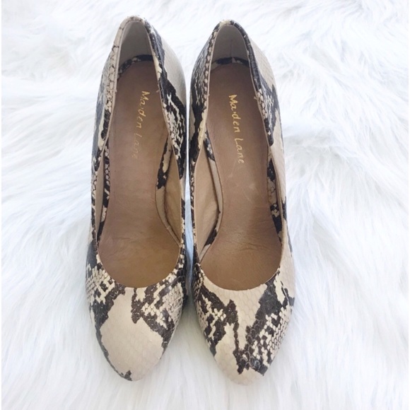 Maiden Lane skin snake skin leather pumps - Picture 2 of 6